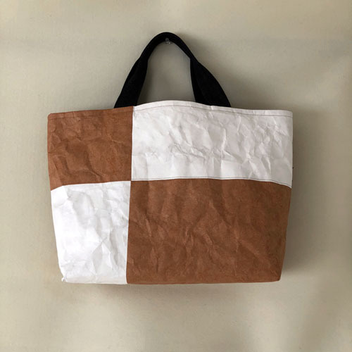 Pre-owned Ma-yu: Tyvek Switching Colour Scheme Large Tote Bag Patchwork Tyvek Cotton